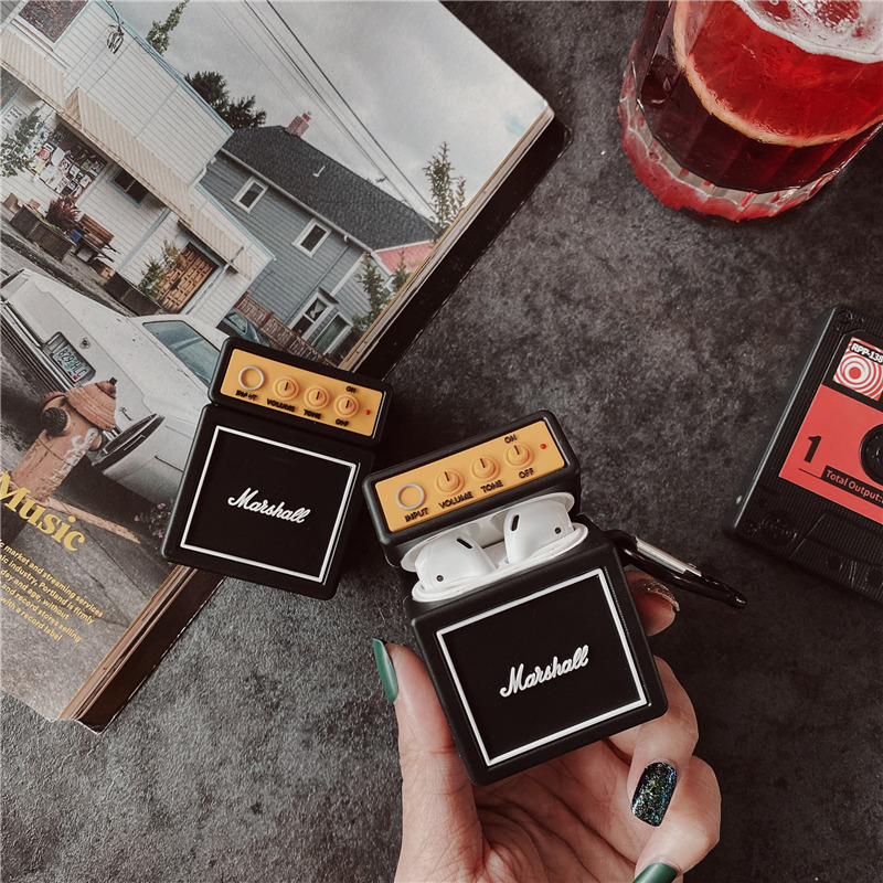 Cổ Điển 3D Dễ Thương Retro Loa bluetooth không dây Tai Nghe Trường Hợp Bảo Vệ Cho Apple Airpod Pro 3 Silicone Chống Sốc Bìa Cho Airpods 4 3 Pro2 1 hộp sạc Phụ Kiện