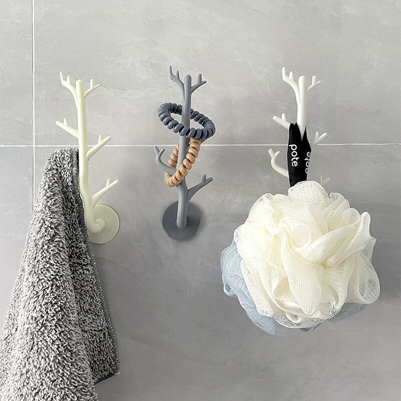 Loozykit Wall Hooks Tree Branch Hooks Non Punch Wall Hanging Hook Key Hat Hook