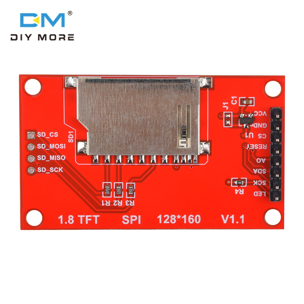 diymore Mô-đun Màn Hình LCD SPI Màn Hình Màu 1.8 Inch Hỗ Trợ Màn Hình Màu 65K Mô-đun TFT 128*160 Với Thẻ SD Trình Điều Khiển ST7735 Cho Arduino /C51 /STM32