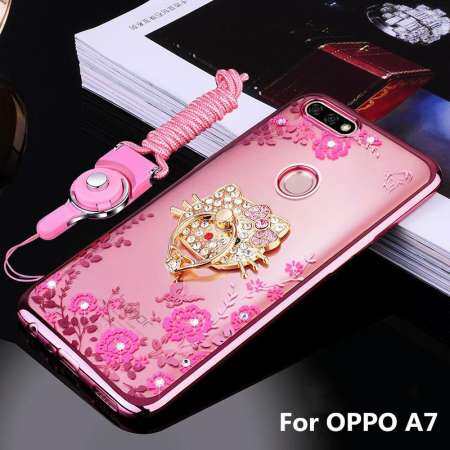 สำหรับ OPPO A7/Realme 2/A5s Soft เคสโทรศัพท์โทรศัพท์มือถือกับผู้ถือแหวน DorMooCo