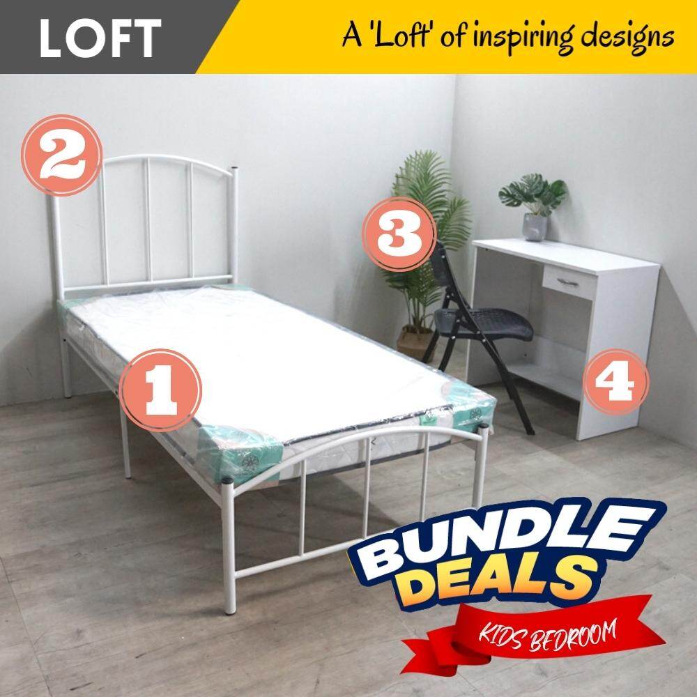 [PACKAGE] MARWA 4 IN 1 Single Bed Package Katie best single study desk ...