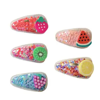 Milochcis 5pcs Set Baby Girls Sequin Fancy Hair Clips Korean Cute