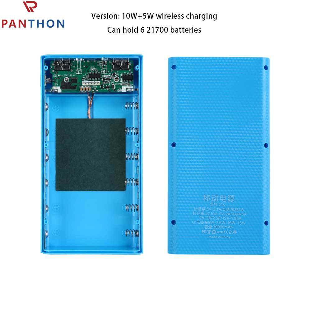 PANTHON Removable 6-section 21700 power bank set material two-way fast charging battery wireless charging mobile power supply kit welding-free