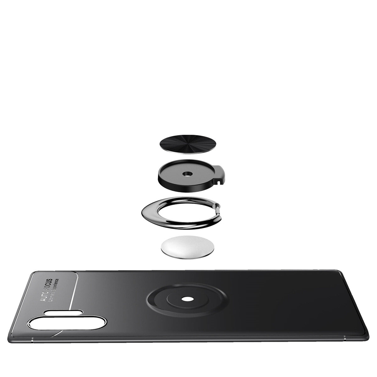 for Samsung Note10+ Note10 Plus Pro Case [Metal Ring Buckle] Soft TPU Case Back Cover Shell, with 360° Rotating Ring Holder Kickstand, Can work with Car Mount
