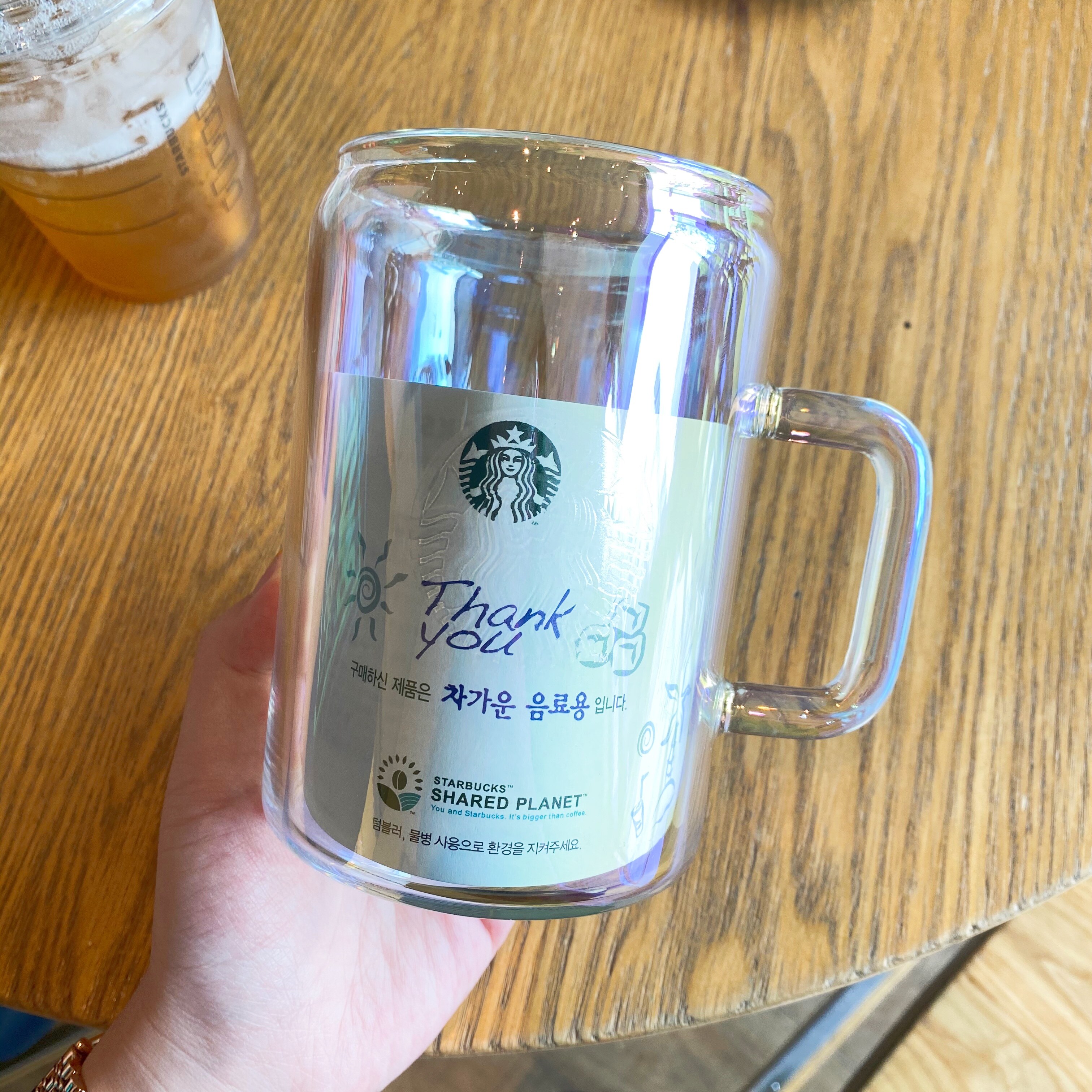 Starbuck 2021 New Large Tea Mug Creative Laser Color Glass Cup Gradient Neon Color Tea Cup Super Colorful