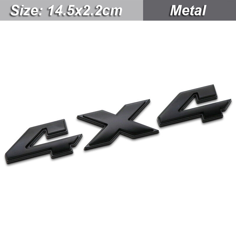 1 Piece Black 4X4 Logo Car Metal Body Side Badge Sticker Auto Rear Trunk Badge Tail Box Emblem Decal Exterior Accessories for Toyota Honda Jeep Dodge Mazda Nissan KIA Mercedes Benz Audi Ford
