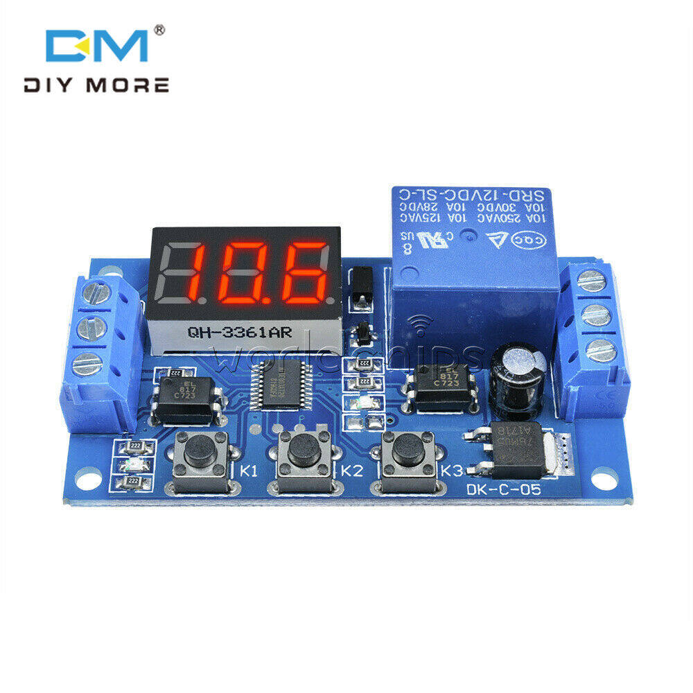 diymore Mô Đun Rơ Le Thời Gian Trễ Dc 12V Chính Hãng 3 Bảng Hiển Thị Led Kỹ Thuật Số Công Tắc Hẹn Giờ Điều Khiển Lập Trình Mô Đun Chu Kỳ Kích Hoạt Có Hộp Đựng