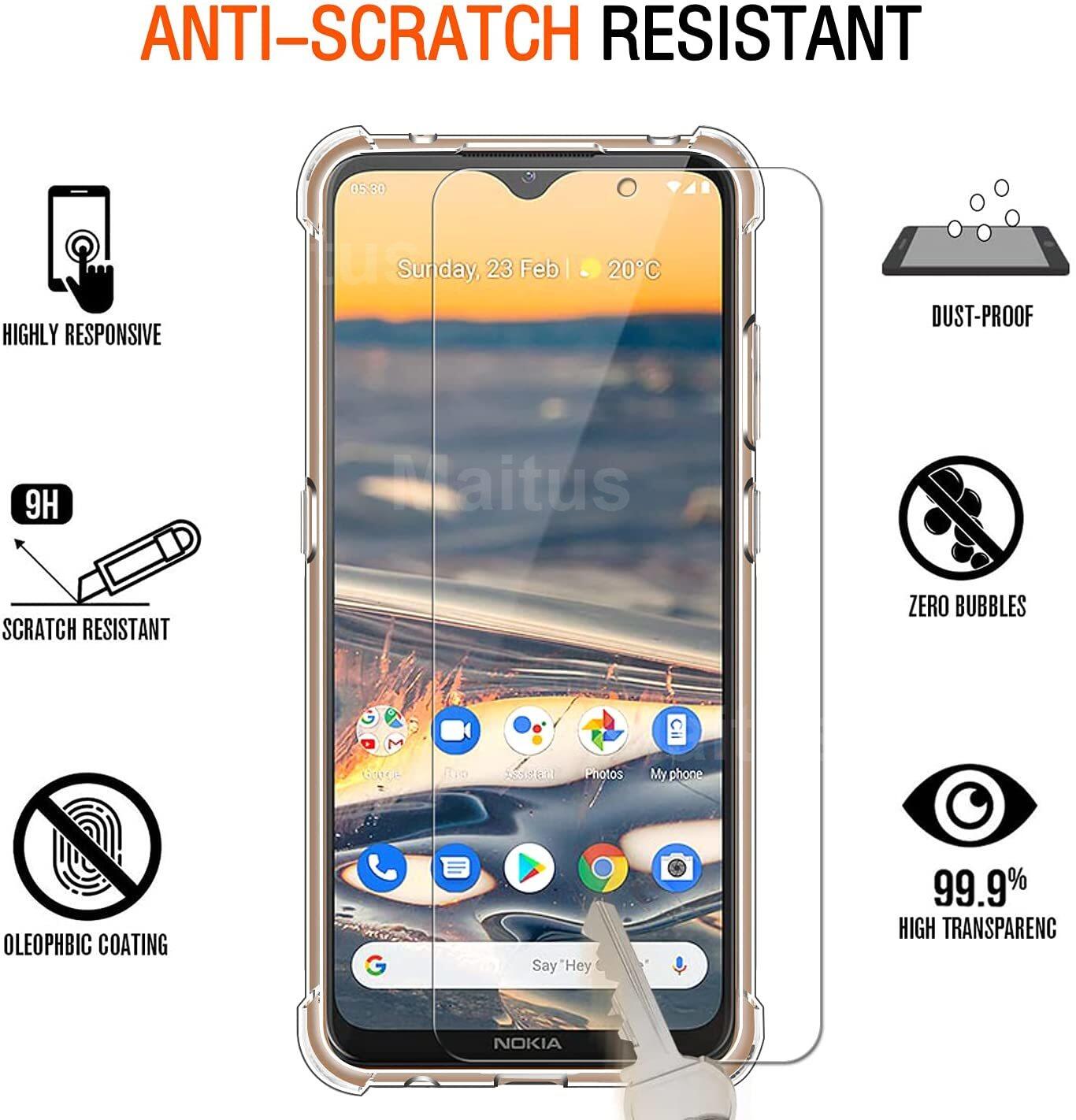 Dành Cho Nokia 5.3 Ốp Lưng + 3 Tấm Kính Cường Lực Bảo Vệ Màn Hình, Ốp Bảo Vệ Điện Thoại Bằng Silicon TPU Mềm Chống Sốc Trong Suốt Siêu Mỏng Với Giảm Xóc Vỏ Bọc Điện Thoại Góc
