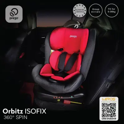 Prego Orbitz 360 Newborn Toddler Children Isofix Car Seat 0 1 To 12 Years Old Carseat Car Sit Kerusi Baby Kereta JPJ Approved