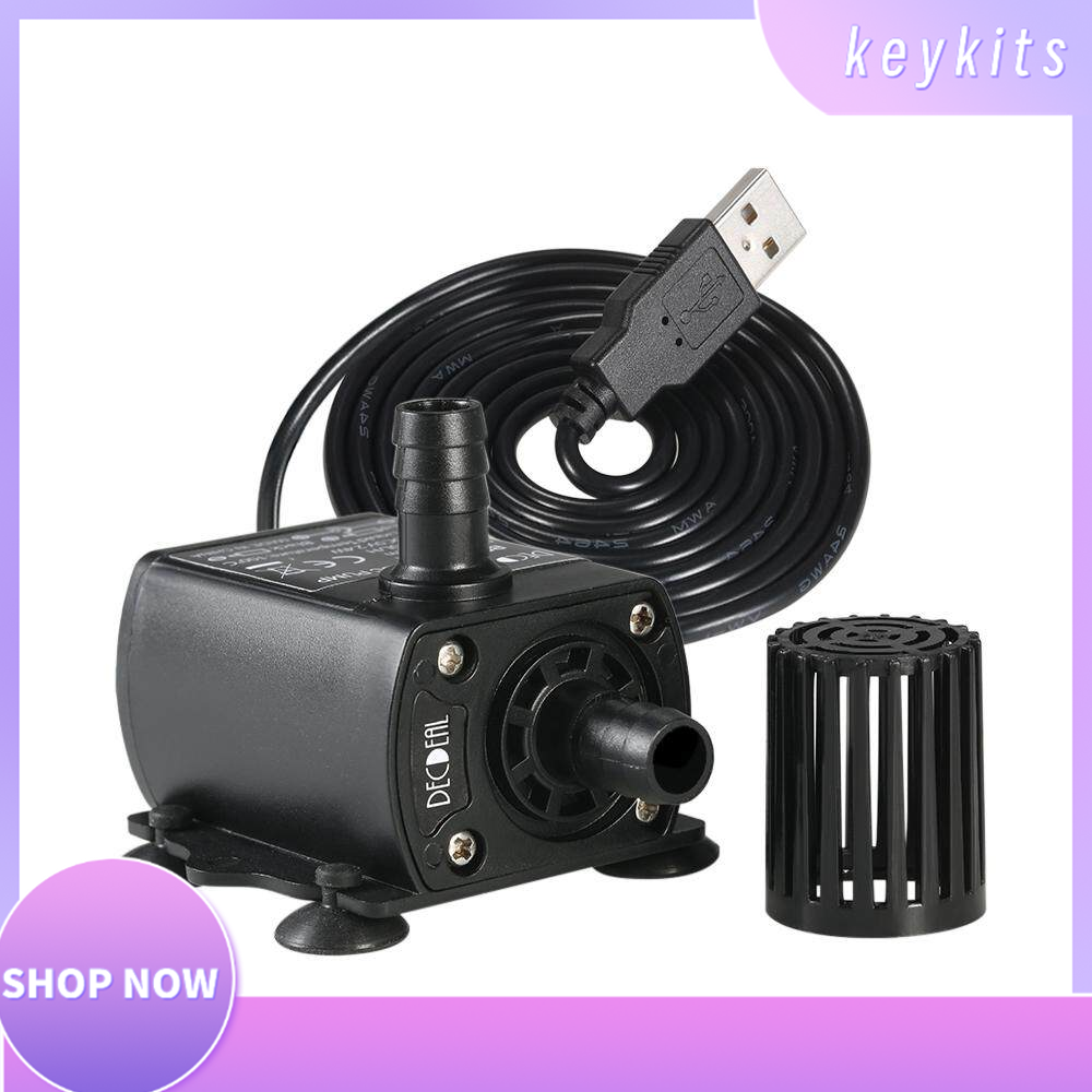 Decdeal Ultra-quiet Mini USB DC5V 4.8W 300L/H Lift 300cm Brushless Water Pump Waterproof Submersible Fountain with Flow Adjustment Function