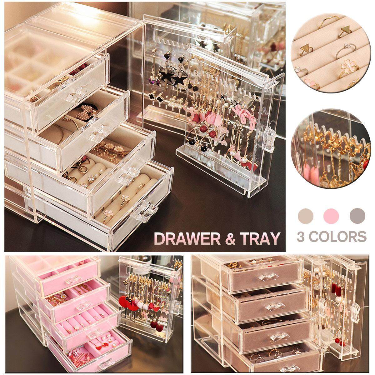 Hộp đựng đồ trang điểm 6 ngăn kéo làm bằng chất liệu Acrylic - INTL