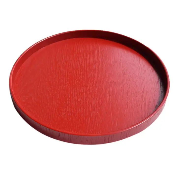 red round serving tray