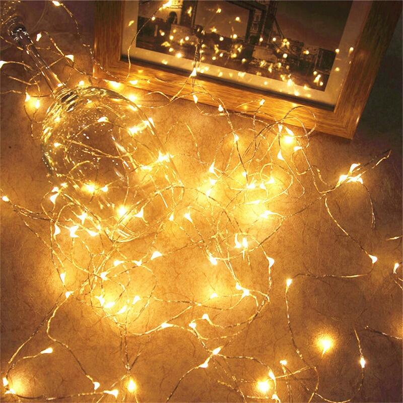 5 Colors LED Outdoor Light String Fairy Garland Battery Power Copper