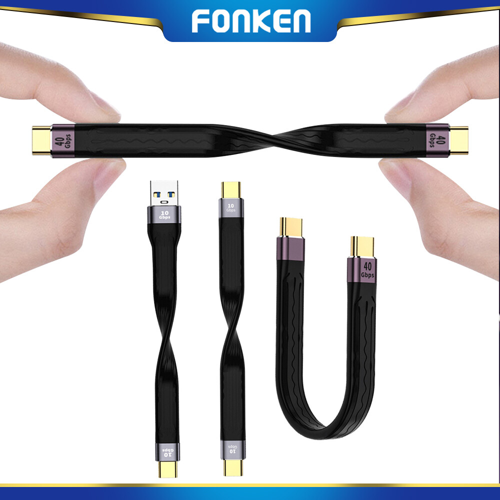 Fonken USB 4.0 Gen3 Cáp Dữ Liệu PD 100W 5A Nhanh Sạc USB C Để Loại C Cáp Thunderbolt Cáp USB C 40Gbps Cáp Dữ Liệu