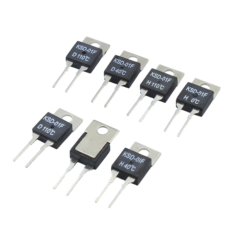 5pcs ksd-01f 40 50 60 70 80 90 100 degc nc normally closed no normally open 1.5a thermal switch temperature sensor thermostat