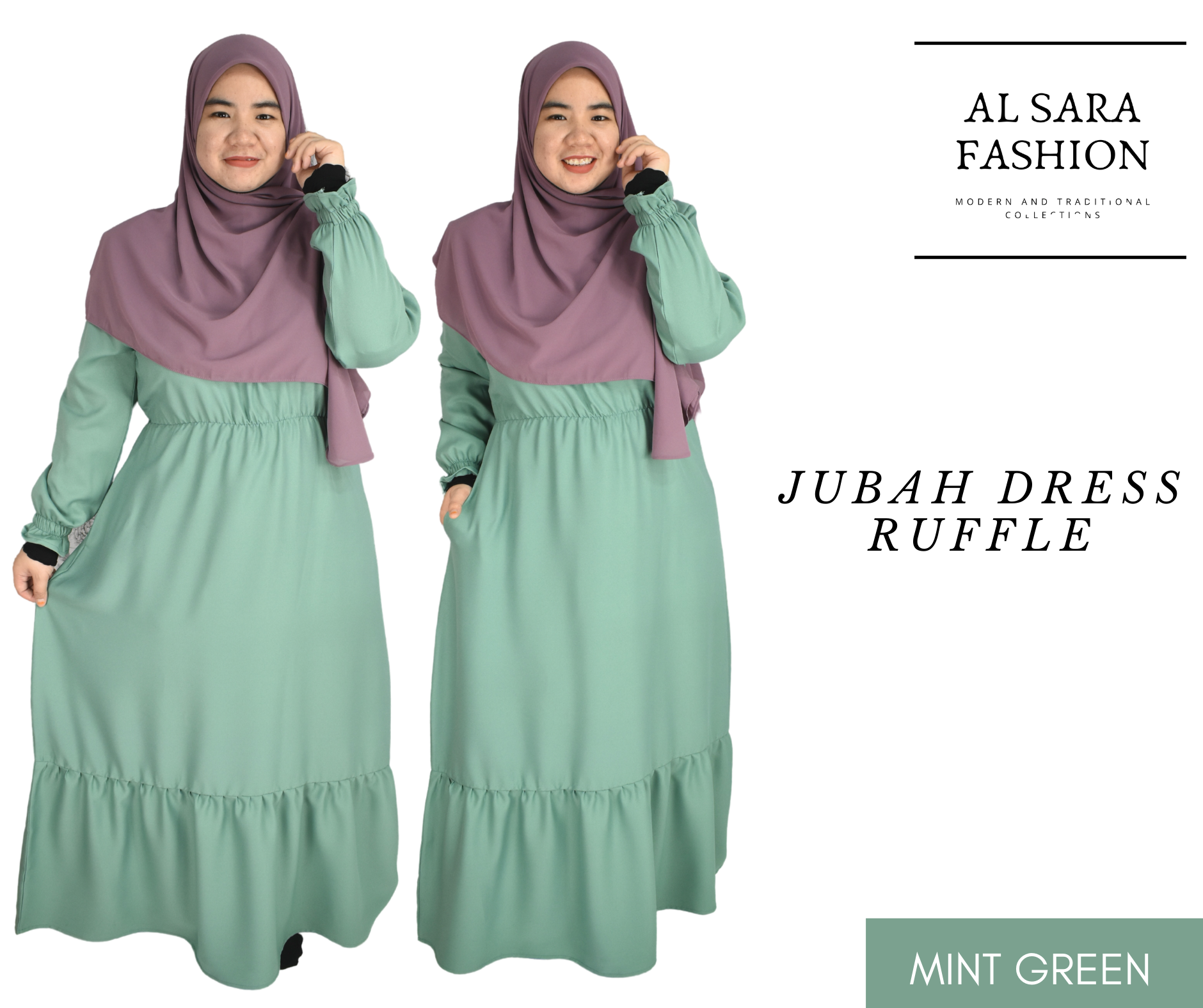 jubah ruffle