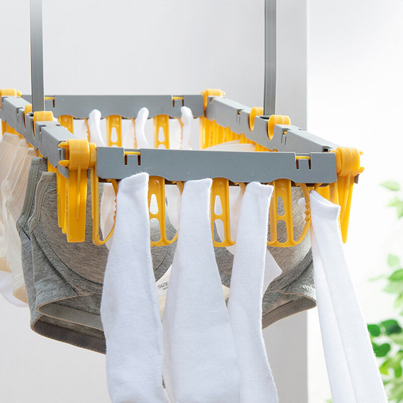 Houseeker Multifunctional Clothes Drying Rack Underware Socks Organiser Holder Wardrobe Storage Clip Space Saver