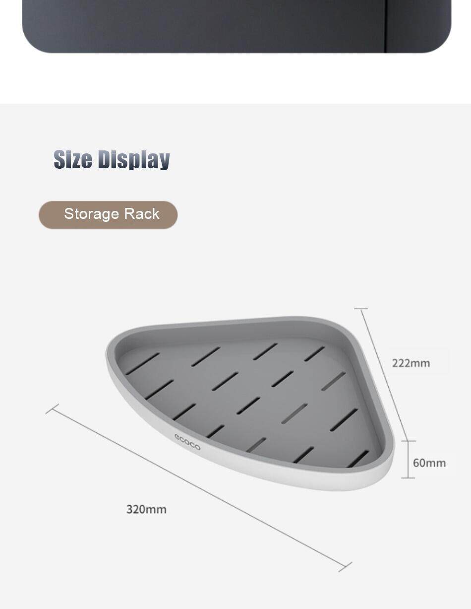 Kệ Sắp Xếp Góc Phòng Tắm ECOCO Giá Đựng Mỹ Phẩm Dầu Gội Đầu, Đồ Gia Dụng Nhà Bếp Gắn Tường, Phụ Kiện Phòng Tắm