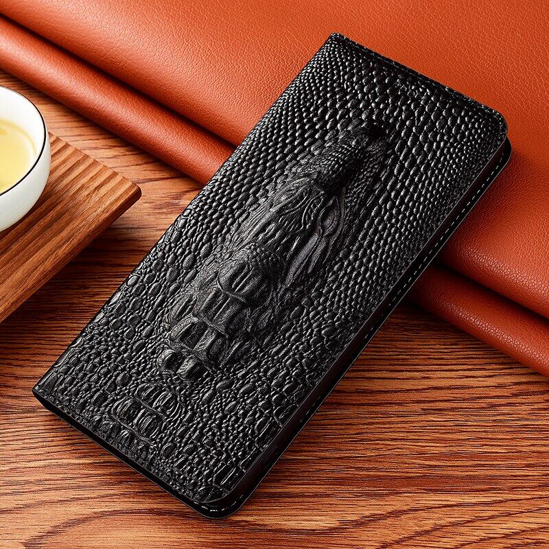 Ốp da thật đầu cá sấu 3D cho iPhone 17 Pro max 16 pro max 15 pro max 14 pro max 14 15 16 plus 16E 13 pro max 12 pro max 11 12 13 Pro Max, ốp lật ví nam châm cho 7 8 Plus X XR XS MAX