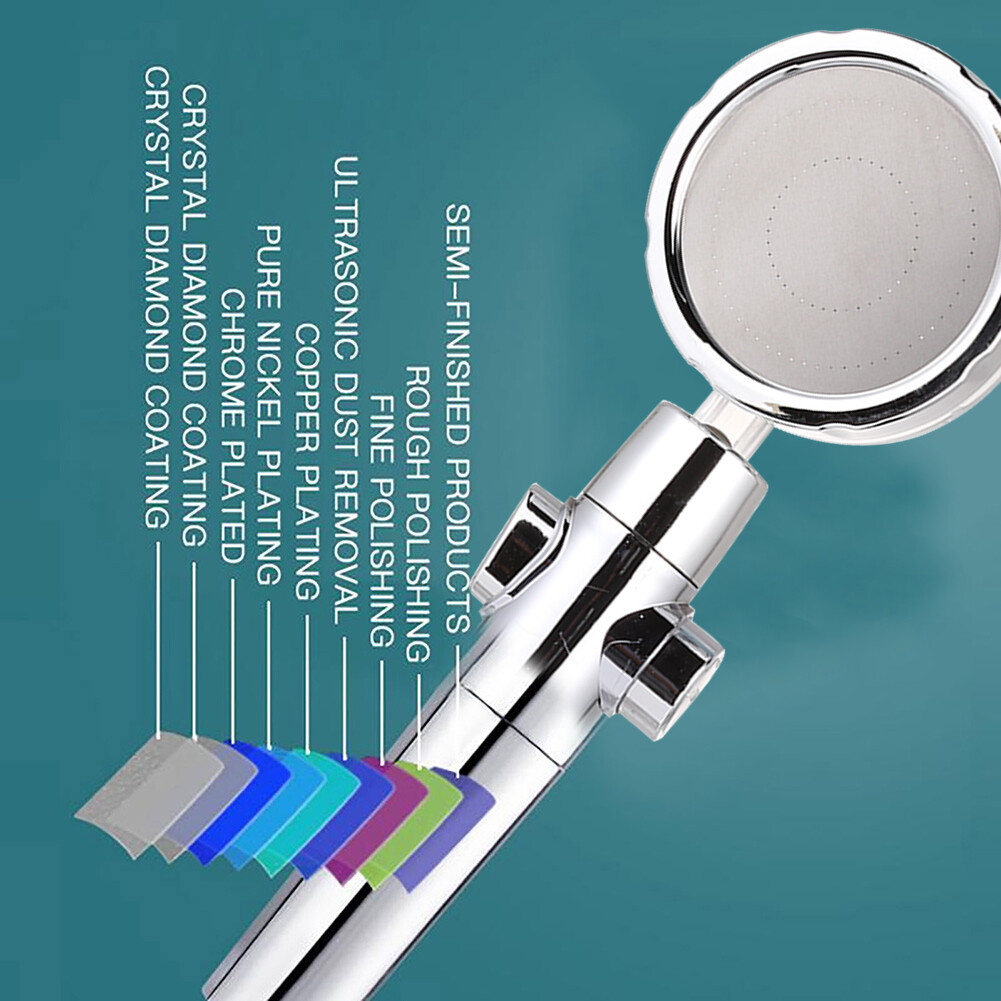 Multi-color Propeller Handheld Shower Head Nozzle High Pressure Adjustment