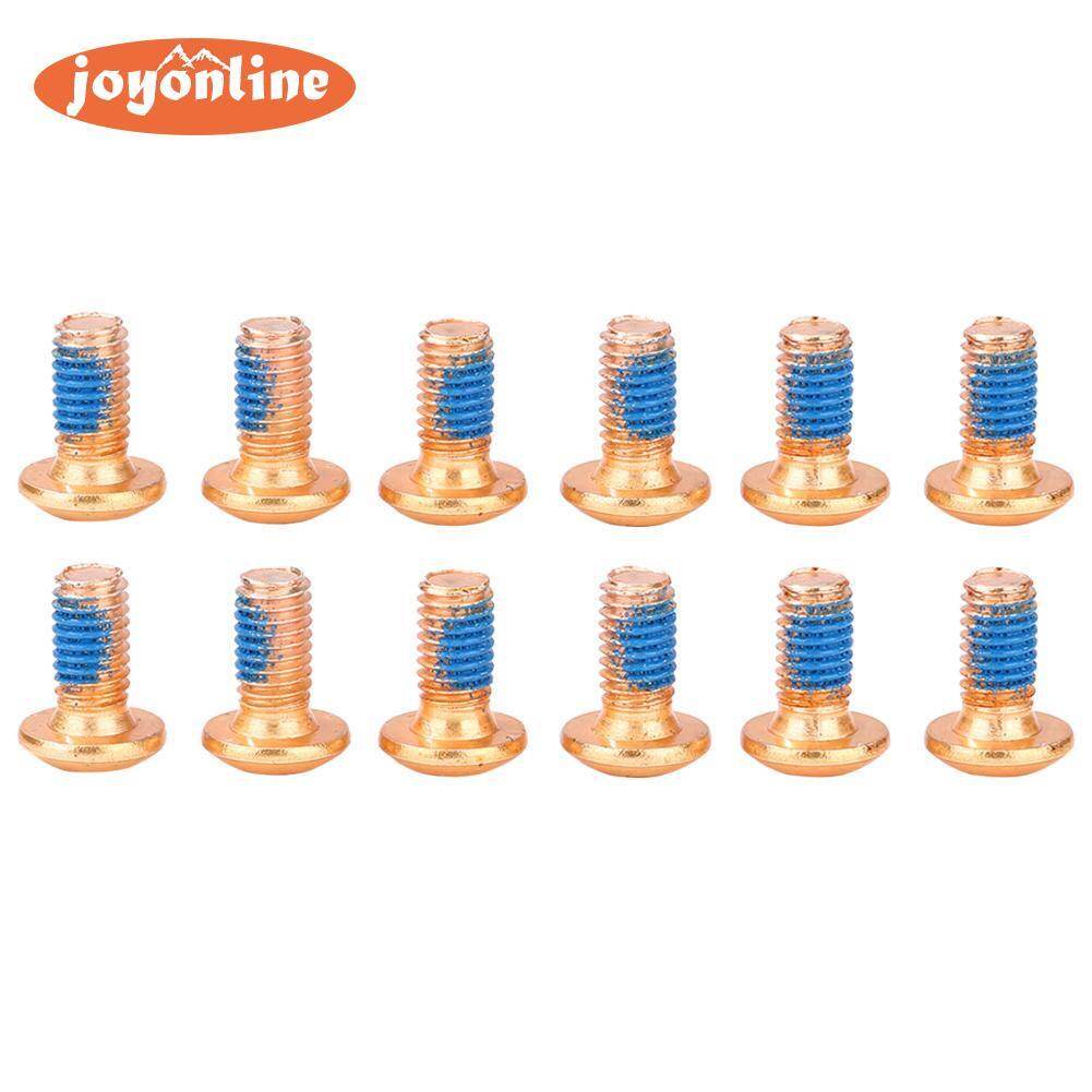 12pcs M5x8mm Disk Brake Rotor Bolts T25 Torx Titanium TI MTB Bicylce Bike Water Bottle Holder Bolts Cage Screw