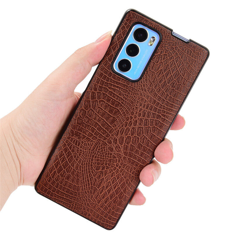Điện Thoại Trở Lại Trường Hợp, Dành Cho LG Wing 5G, Vỏ Cứng PU + PC Họa Tiết Cá Sấu Dành Cho LG Wing 5G Trường Hợp Chống Sốc ProtectBackCover Vỏ