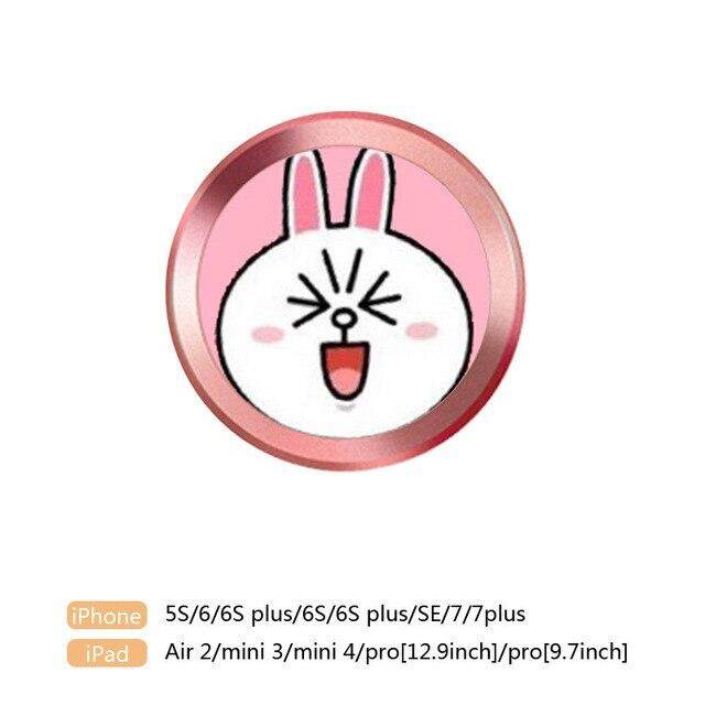 Lucu Kartun Touch ID Stiker Tombol Rumah untuk iPhone 5 5S 6 6S 6 Plus 7 7 Plus iPad Air 2 Identifikasi Sidik Jari Stiker