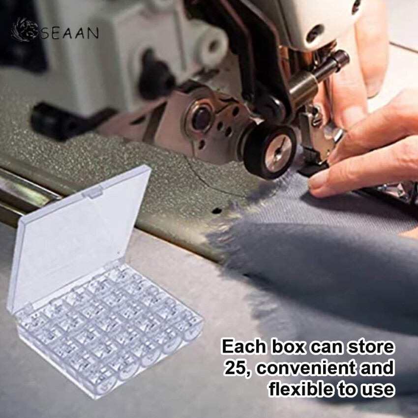 High Transparent 25 Grid Bobbin Box Sewing Machine Bobbin Storage Box