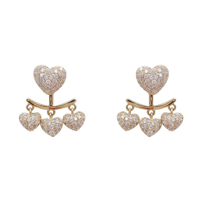 MIAOYA Fashion Jewelry Shop INS Shiny Zircon Hoop Earrings Female Round Metal Earring Student Valentine's Day Gift