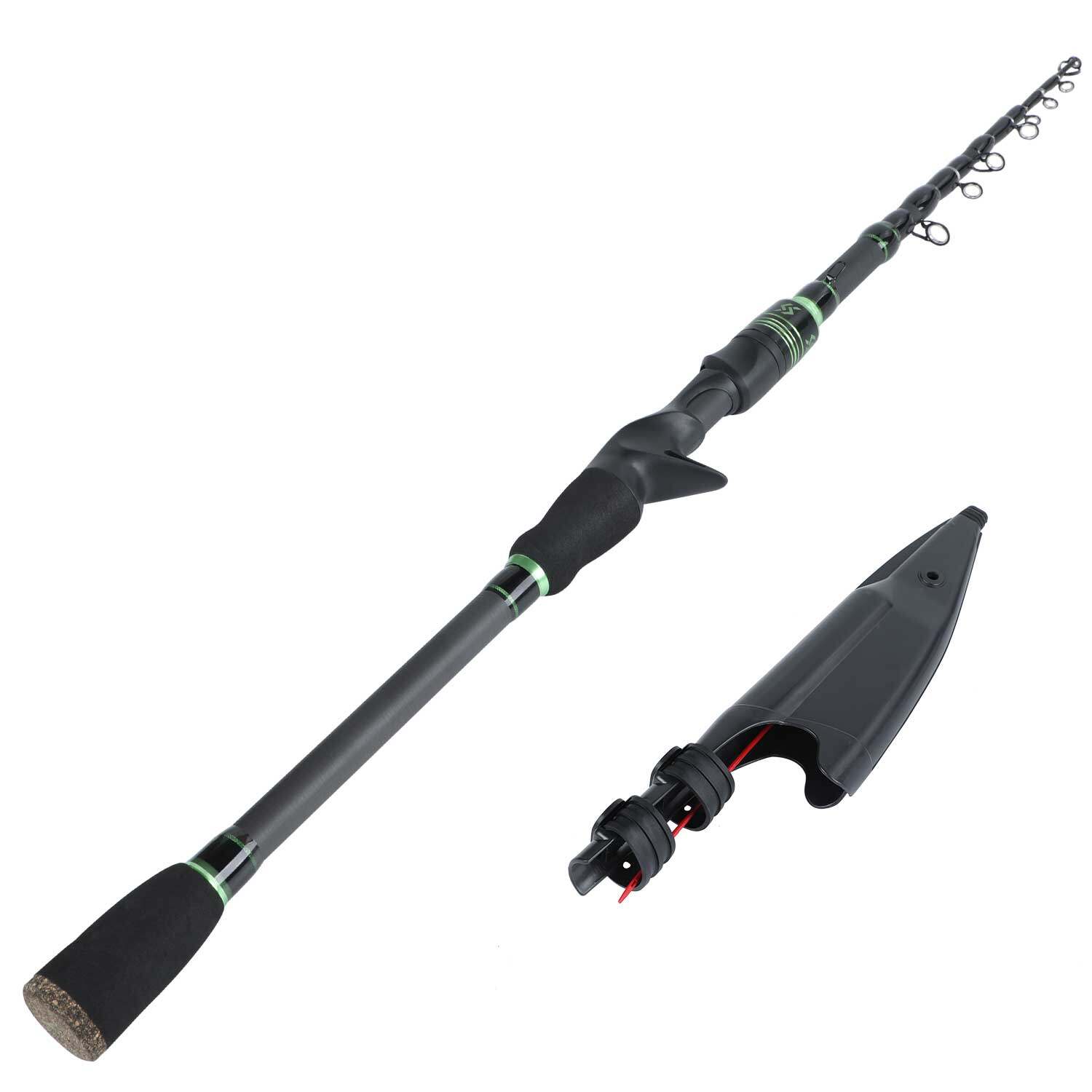 M MH Spinning Rod Casting Rod 10-20LBS Telescopic Fishing Rod 24-Tons Solid Carbon Fiber Fishing Pole Bass Carp Rod