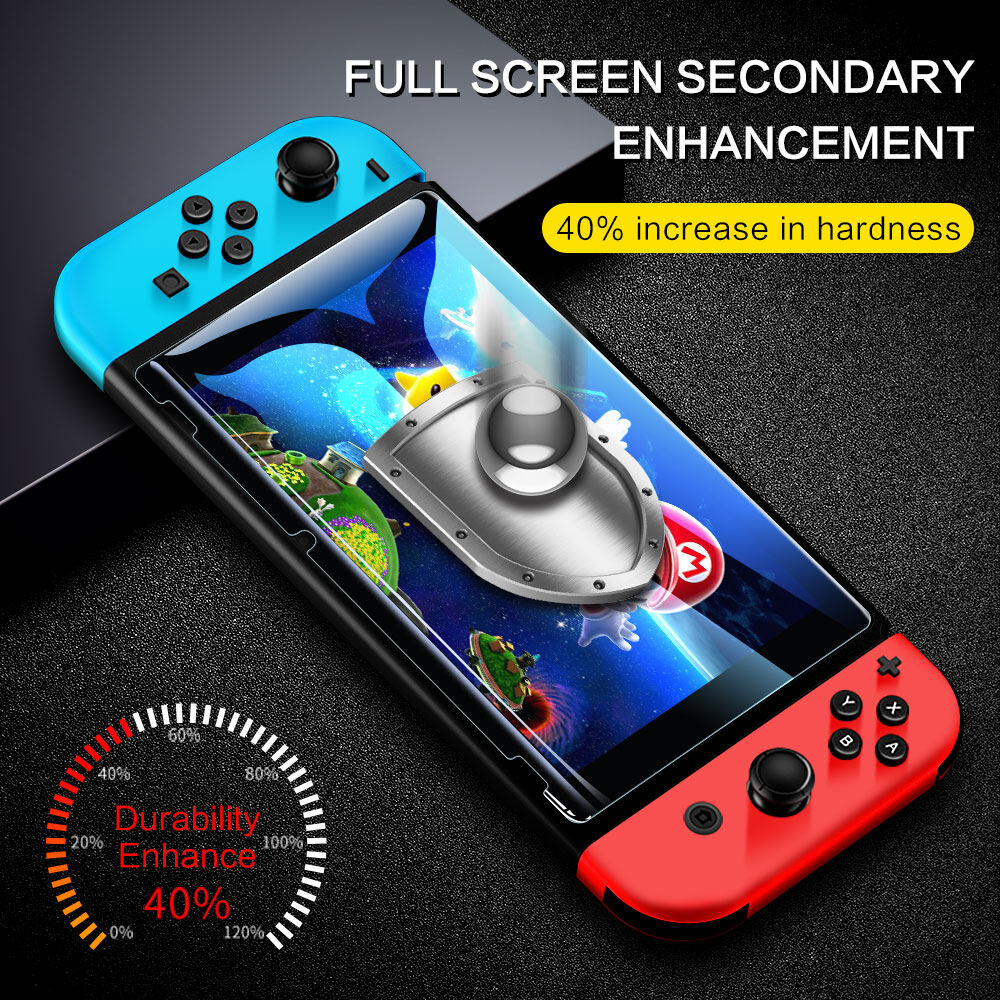 Smartdevil NS miếng bảo vệ màn hình cho Bộ chuyển đổi Nintendo OLED / Switch Lite/Switch V2 Switch 2 bảo hiểm đầy đủ miếng dán Film thủy tinh cường lực với chống Đèn xanh dương HD chống vân tay chống cháy nổ