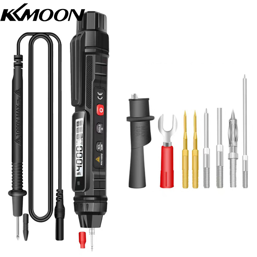 KKmoon 2in1 Electric Test Pen Digital Multimeter Professional Voltage Current Resistance Measurement Test Meter Live Wire Recognition Data-hold LCD Display Tester