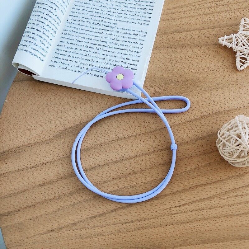 CrashStar Cartoon Cat Paw Flower Mobile Phone Long Lanyard Stereo Thickened Hanging Neck Rope Ring Creative Personality Silicone Phone Chain Pendant Long Sling Key Hanger Ornament Drop-Resistant Hot INS Fashion Top Sale