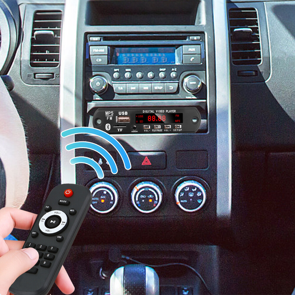 MP5 Bluetooth 5.0 Decoder Board DC 5V 12V Wireless Bluetooth Audio Video Decoding Module Support USB TF FM Radio MP3 WAV MP4 MP5 Audio Video Function With Remote Control