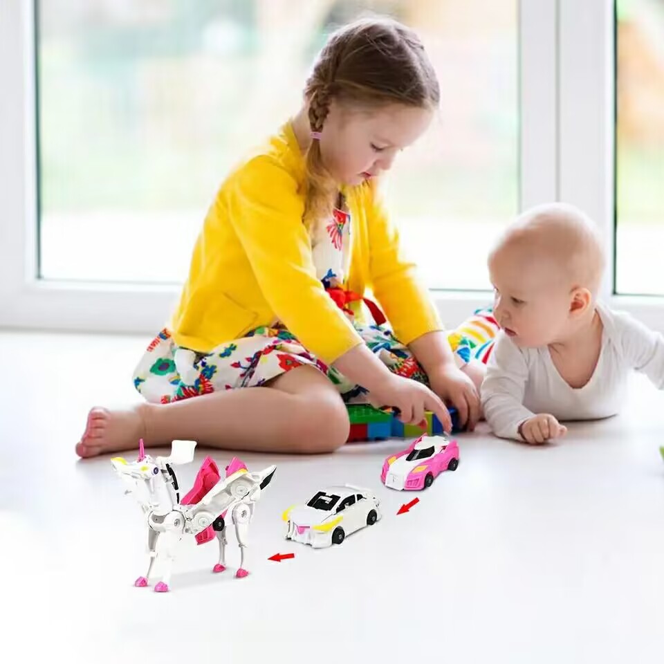 Hello Carbot Unicorn Mirinae Prime Unity Series Transformation Transforming Collision Combination Action Pull Back Robot Car Toy Vehicle Transformer Children's Birthday Gift