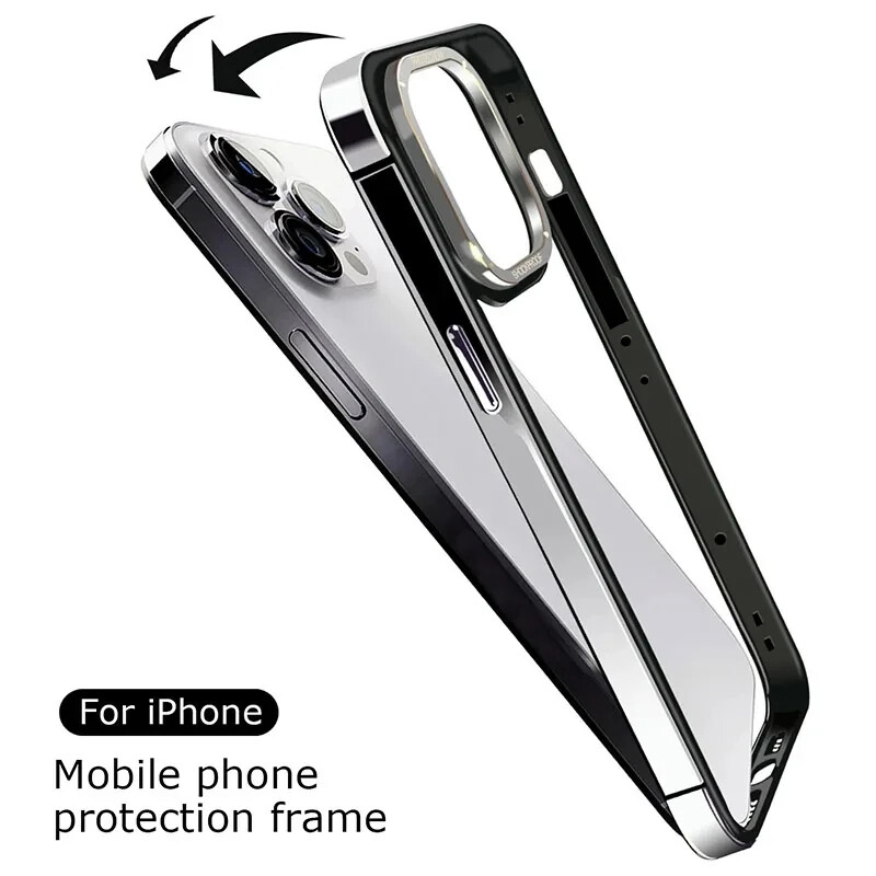 Metal Frame Protective Case For iPhone 15 Pro Max 15 Plus TPU Silicone Edge Bumper Shell For iPhone 15 Pro 14 Pro 14 Pro Max Phone Case Cover