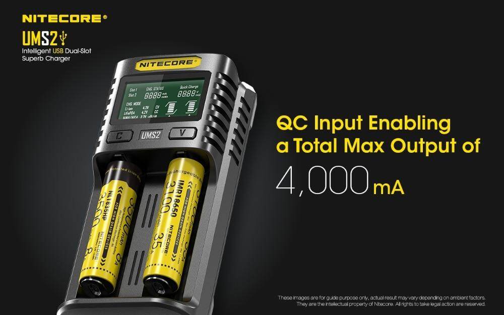 NITECORE UMS4 UMS2 Intelligent QC Fast Charging 4A Large Current Multi - Compatible USB Charger