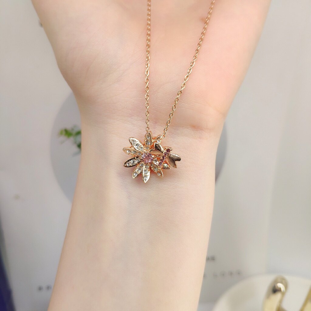 Ready stock willfan suit love garden suit necklace and earrings fashion suit kalung women love gift