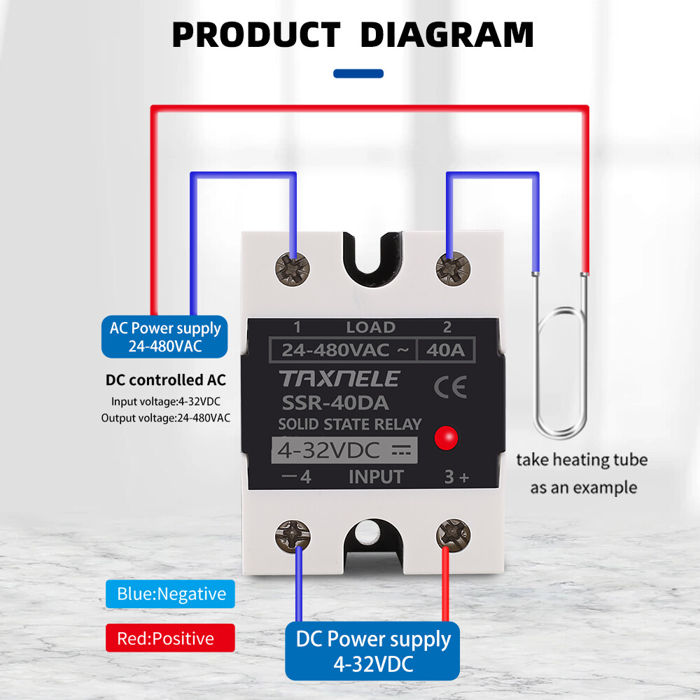 Rơ Le Trạng Thái Rắn SSR 40DA SSR 25DA 10DA Rơ Le Trạng Thái Rắn Đầu Vào DC Đến AC 4-32VDC 24-480VAC Công Nghiệp SSR Đơn Màu Đen