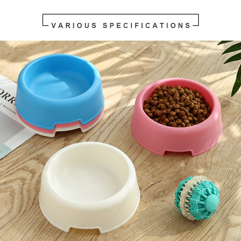 Dog Cat Drinking Bowl Puppy Kitten Candy Color Water Feeder Plastic Non-toxic Durable Basins Pets Tableware Supplies