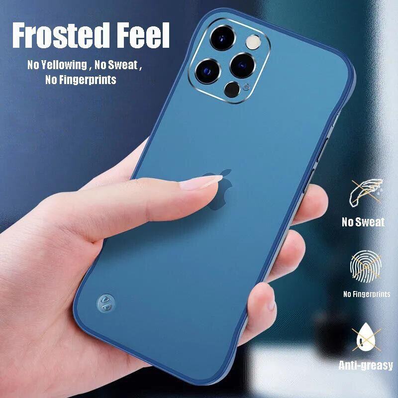 Siêu mỏng Matte Không Khung Cứng PC Bảo Vệ Trường Hợp Đối Với iPhone 15 Pro Max 14 Cộng Với 13 Mini 12 11 XS Max X XR 7 8 Cộng Với CD ống kính kim loại Vòng Chống Sốc Bìa