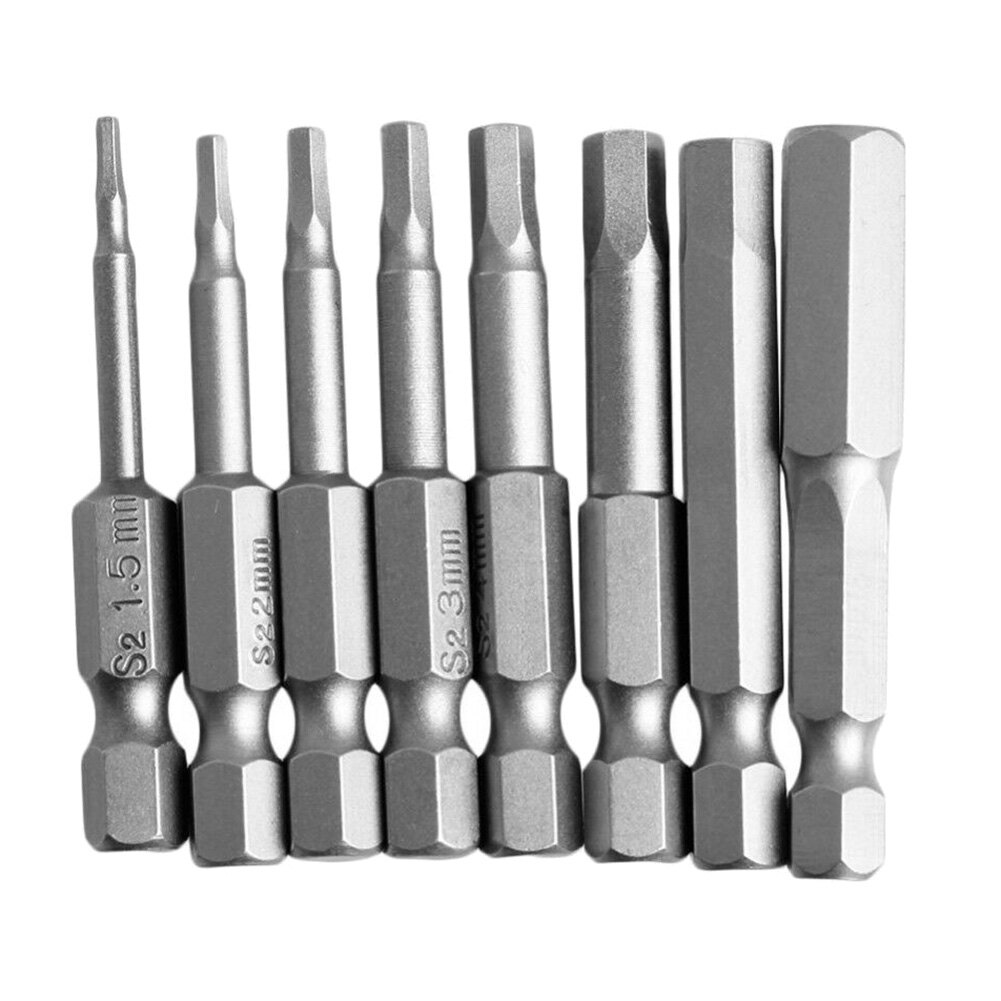 Xiaxuannai® 8Pcs Hexhead Allen Bit Set Quick Change Connect Driver Power Drill Metric Tool