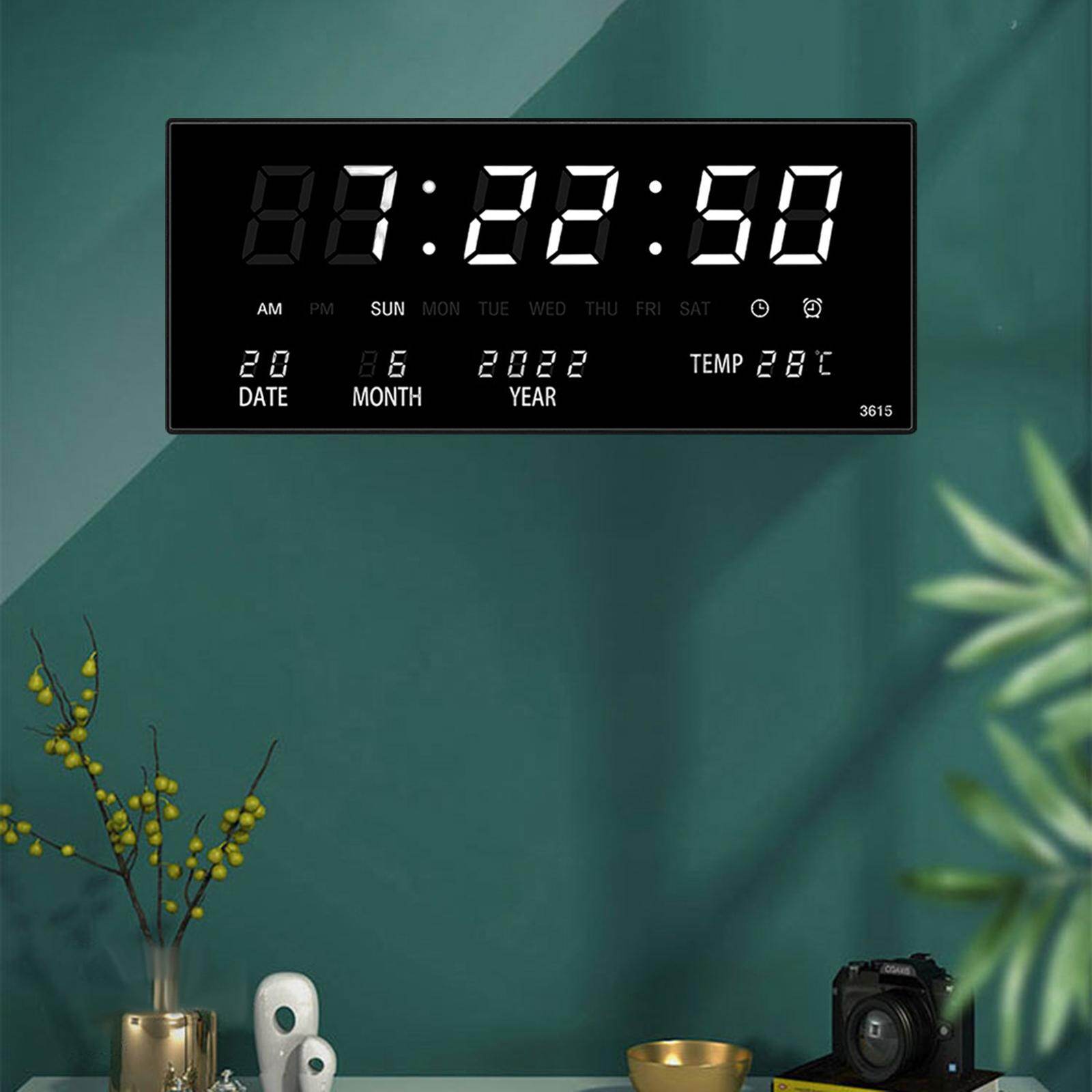 Blesiya Digital Alarm Clock with Temperature Display Date for Bedroom Elderly