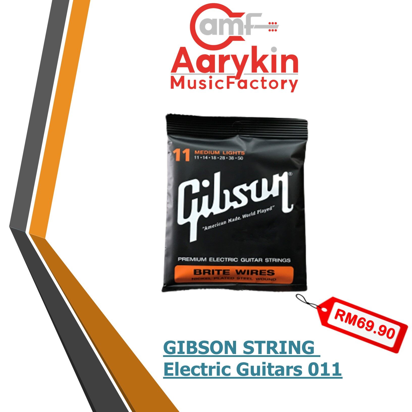 Gibson Brite Wires Medium Electric Guitar Strings (011) Lazada