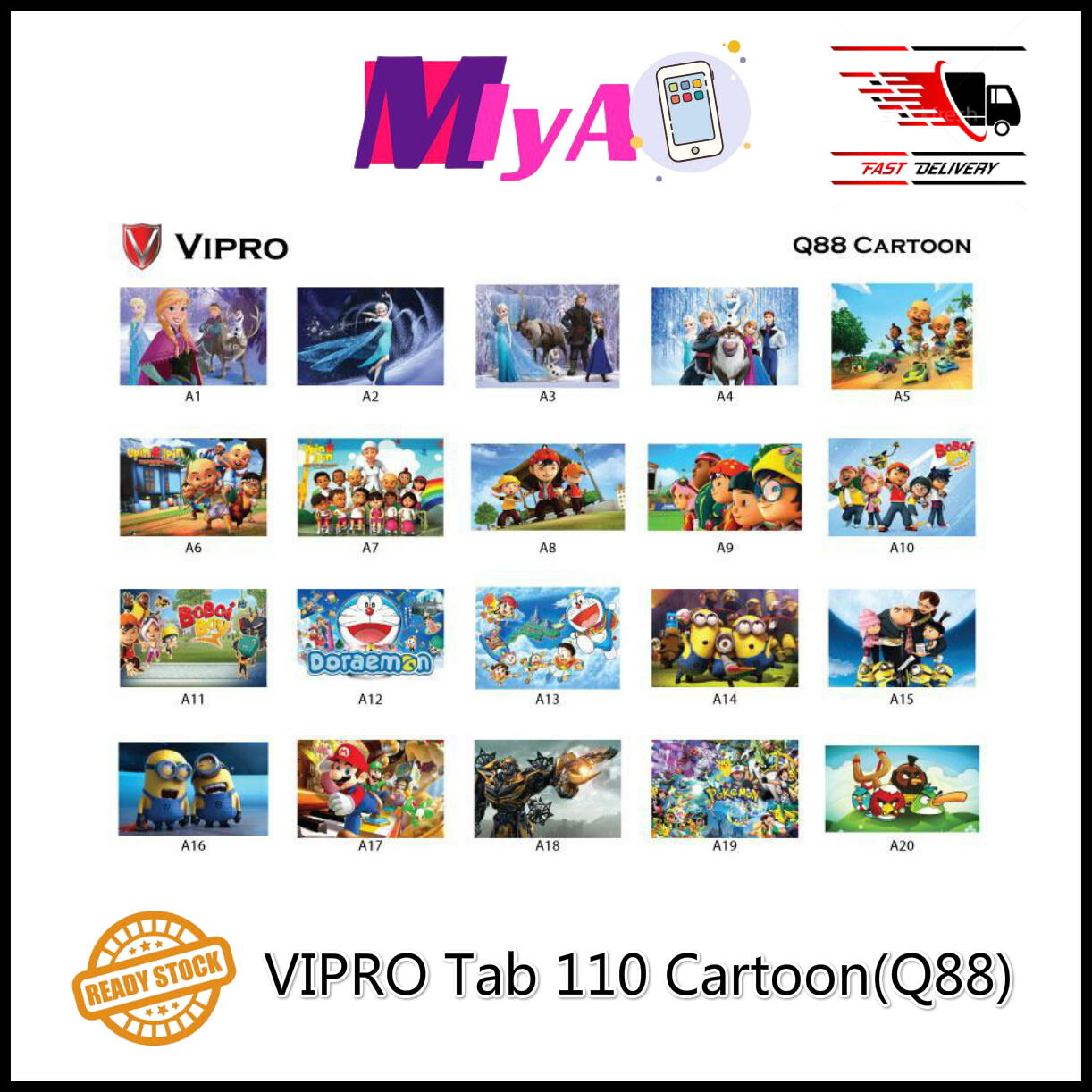 Vipro Tab 110 Cartoon Q 7 Wifi 8gb Cartoon Tablet 1 Year Warranty Lazada