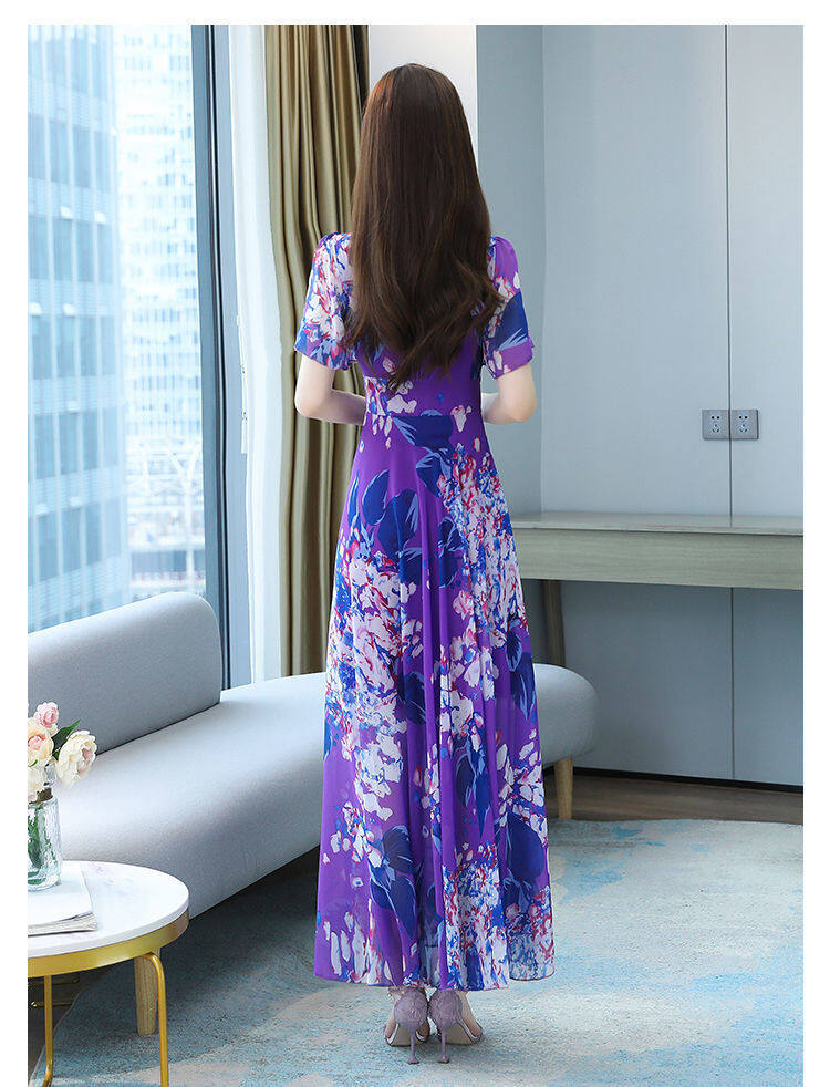 Váy tay ngắn Đầm Mùa Hè Nữ