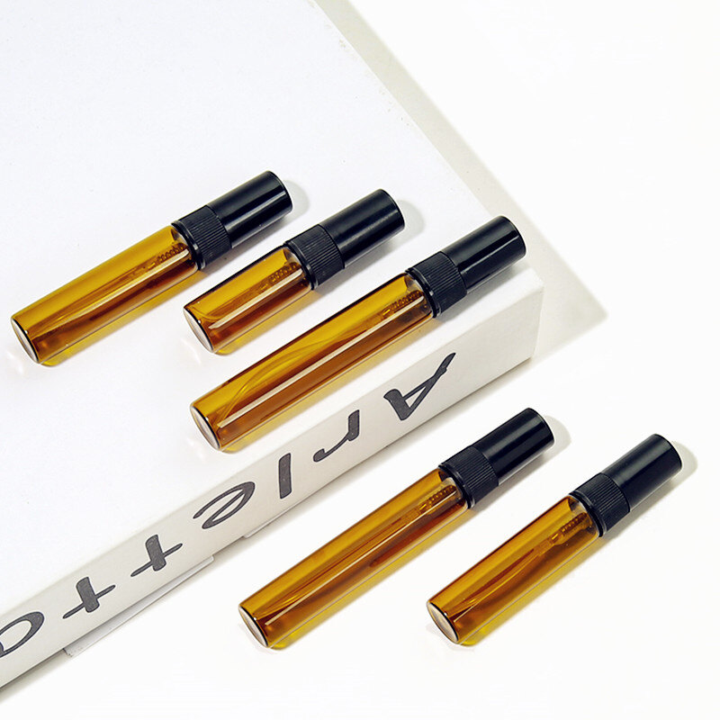 2ml/3ml/5ml/10ml Spray Bottles Glass Vials Thin Sample Empty Amber Glass Bottle Perfume