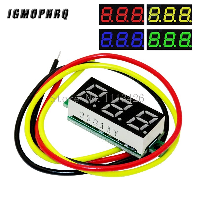 0.28 inch DC 0-100V 3-Wire Mini Đo vôn kế Vôn kế Màn hình LED Bảng điều khiển kỹ thuật số vôn kế mét Detector Monitor công cụ