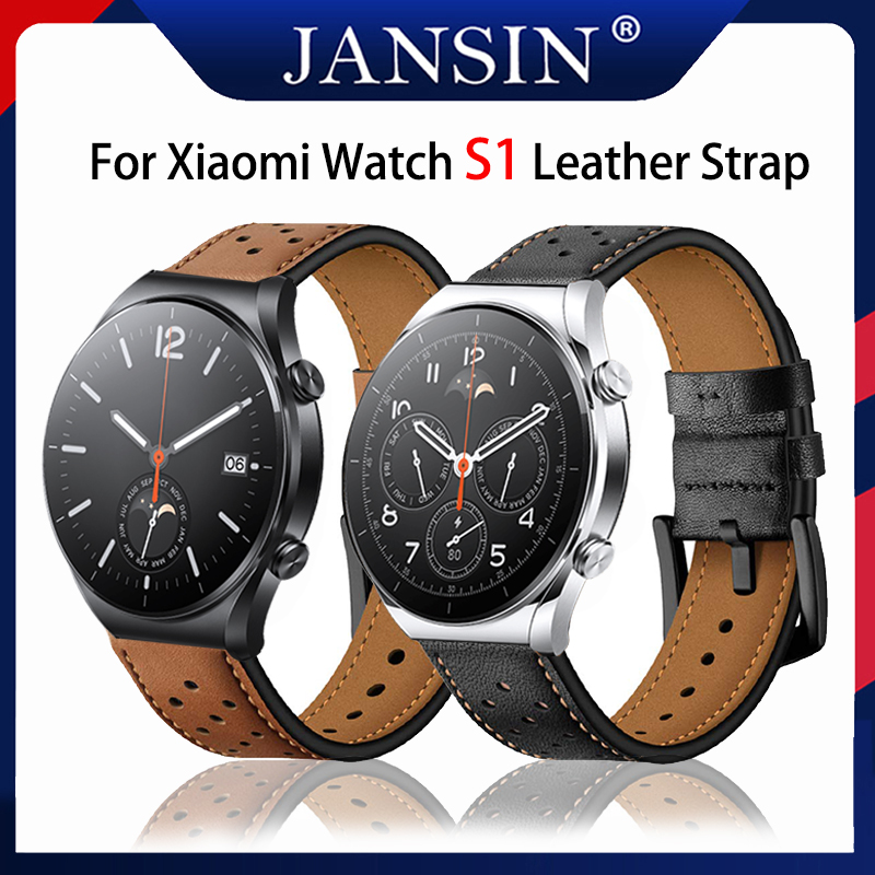 Dây da cho Đồng hồ thông minh Xiaomi Watch S1 Pro Phụ kiện vòng đeo tay cho Đồng hồ Xiaomi Watch S1 Dây đeo tay bằng da chất lượng cao