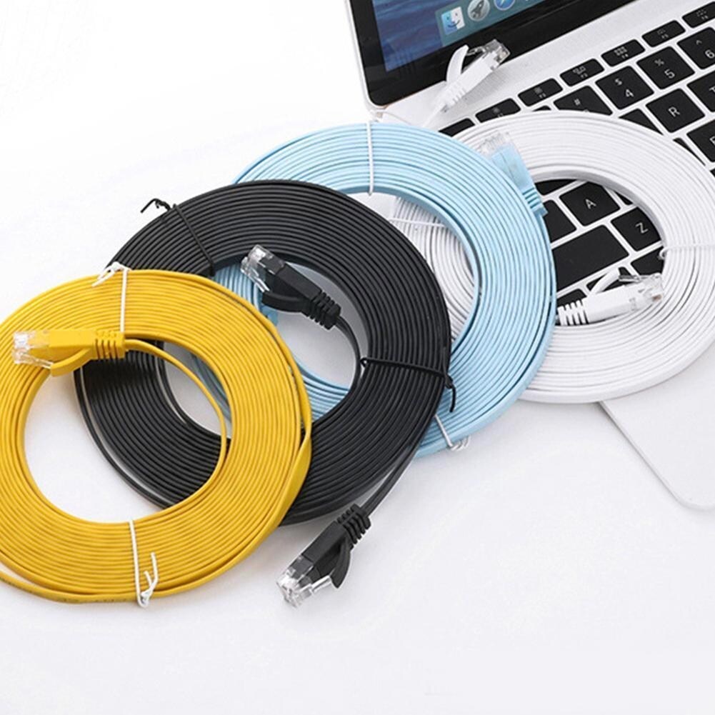 [HOT W] RJ45 Ethernet Network Lan Cable CAT6 Gigabit Flat Network Cable Ribbon Cable Patch Cable for Internet Modem Router F7P7